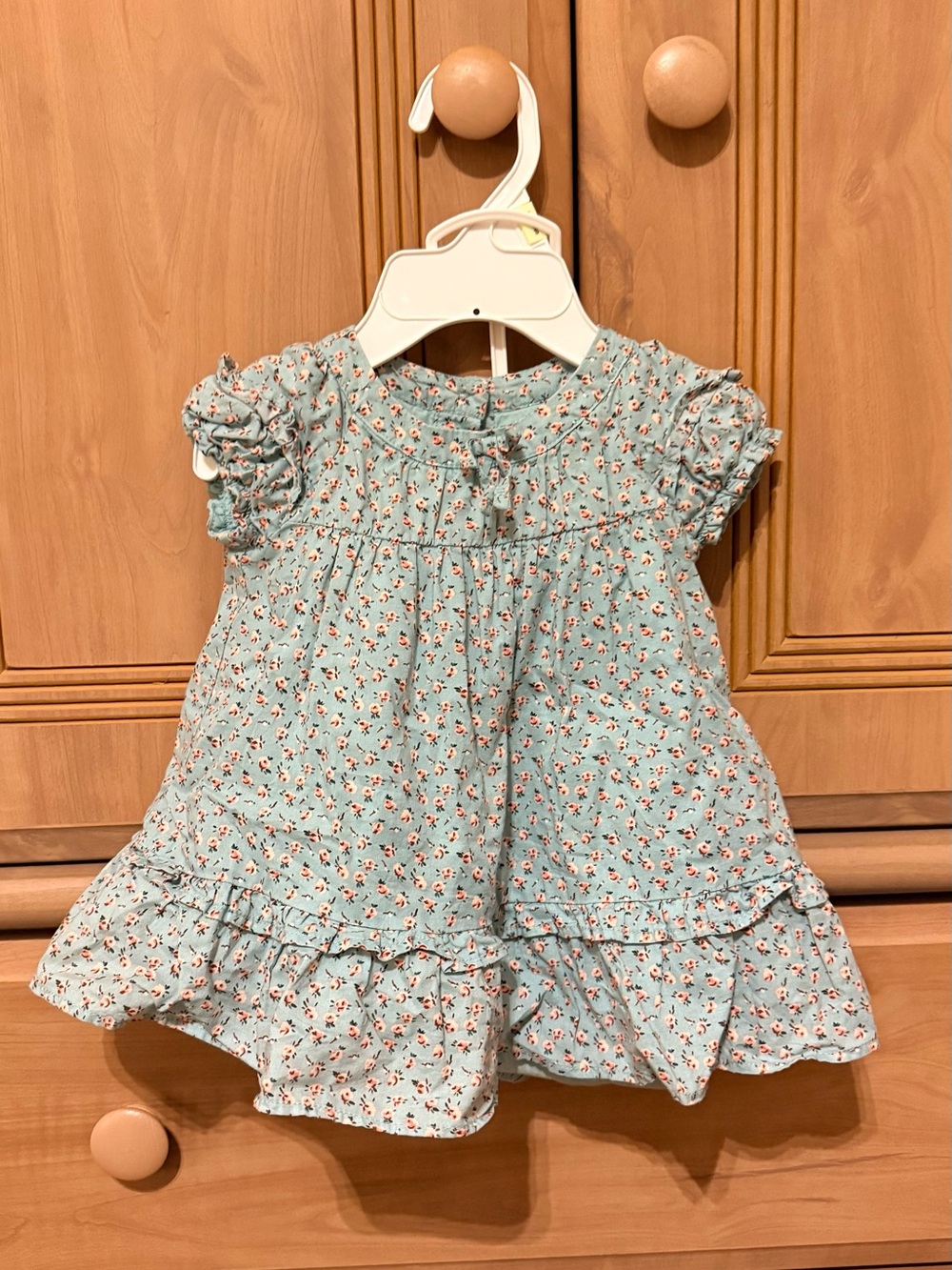 Janie and Jack Light Blue Floral Ruffle Casual Dress